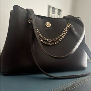Anne Klein Brown Shoulder Bag with Gold Chain